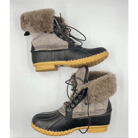 L.L. Bean Womens Signature Wicked Good Bean Boots 10" Grey Suede Size 9 Worn 1x - Picture 11 of 13